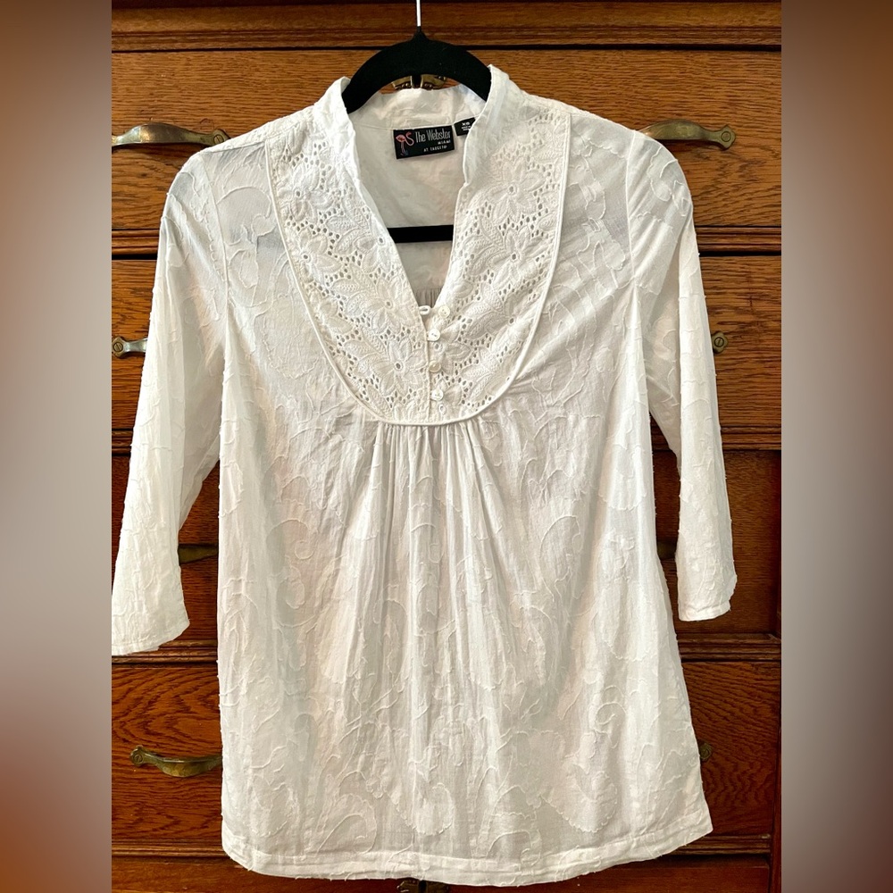 The Webster Miami White Eyelet Detailed Blouse
